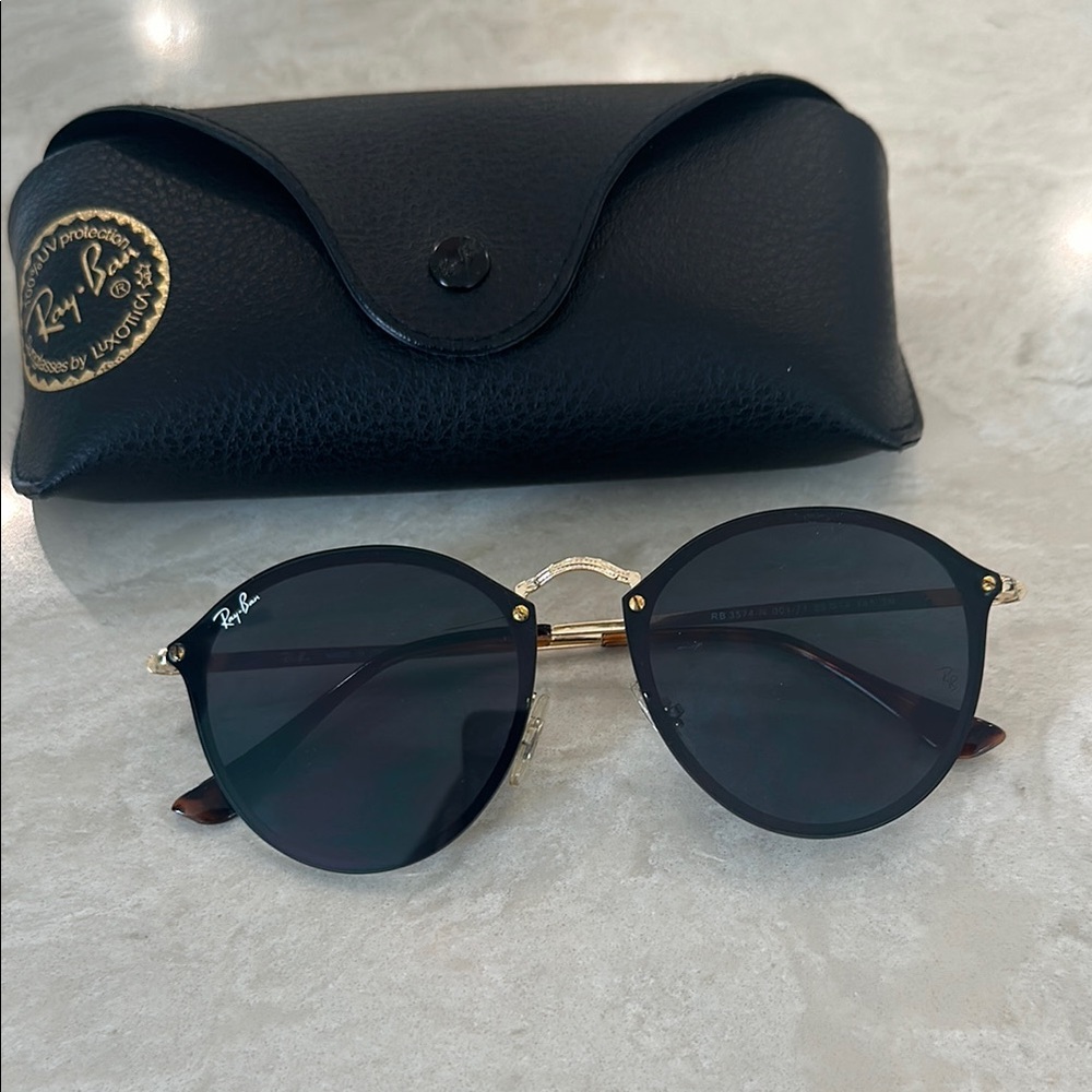 Ray-Ban BLAZE ROUND black & gold sunglasses